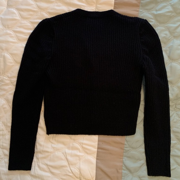 Pink Lily- Cropped Black Cardigan With Gold Buttons - Picture 8 of 8